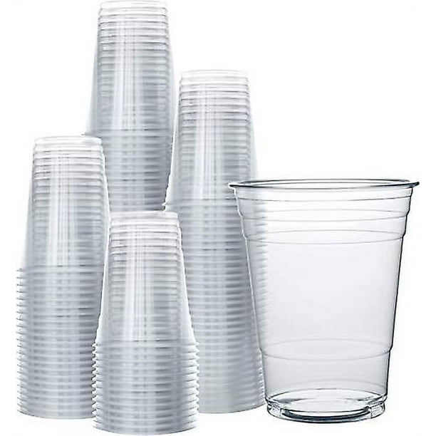 200 vasos de plástico transparente, vasos de plástico de 16 onzas, vasos desechables, vasos transparentes para mascotas, vasos de agua de plástico, vasos de cerveza de plástico, vasos de fiesta d