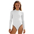 thumbnail image 1 of Swimsuit for Girls, Long Sleeve One Piece Rashguard, Solid Color Beach Vacation Swimsuit for Kids 2-13 Years, 1 of 7