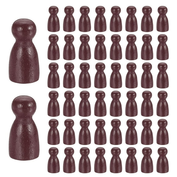 Uxcell 100 Pack Wood Peg Dolls Unfinished, 1" x 1/2" Natural Wooden Blank Family Figures Peg Dolls Body for Painting, Decoration, Craft Art Projects, Dark Brown