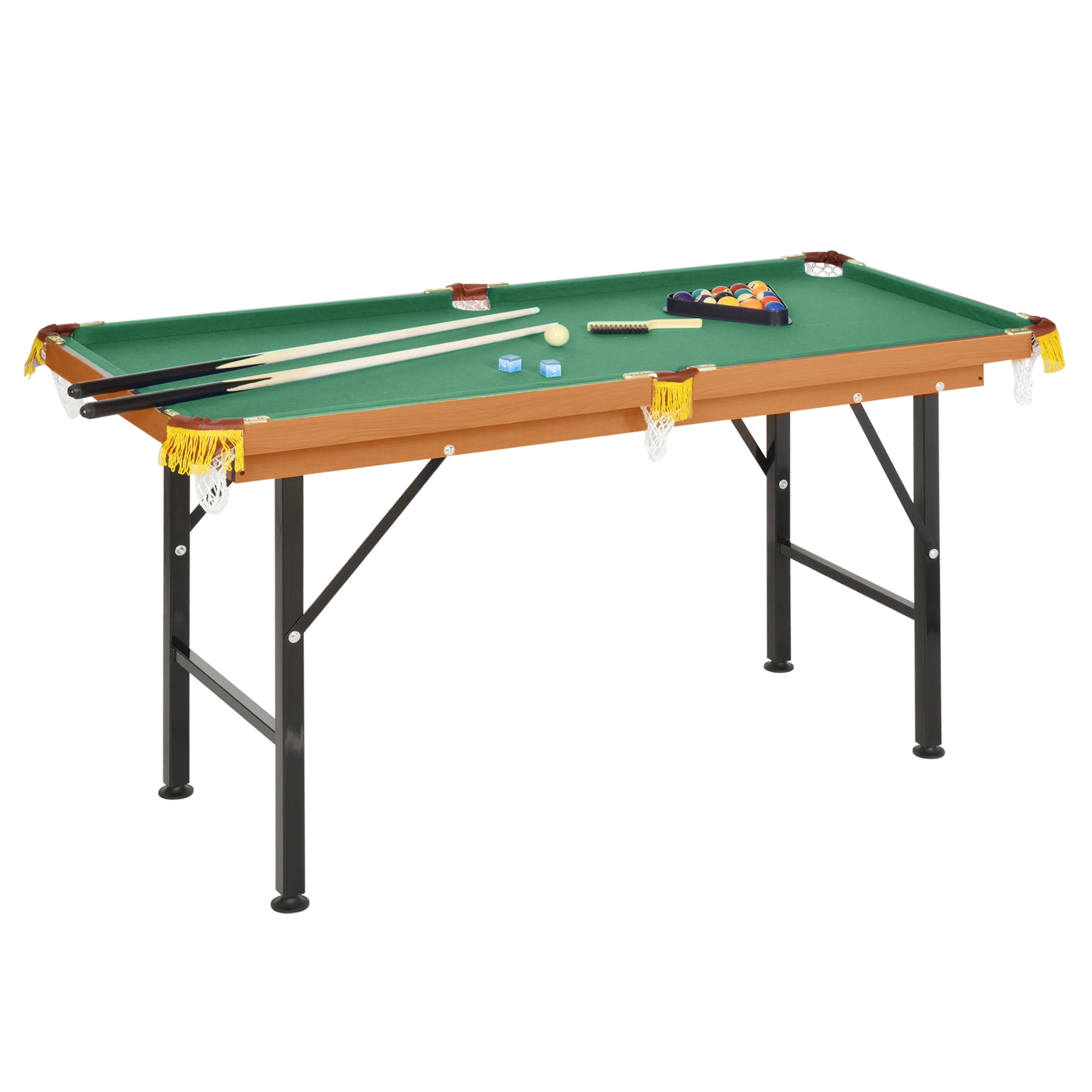Soozier 55" Portable Mini Billiard Table, Foldable Pool Table, Green ...