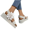 thumbnail image 5 of Wedge Sandals for Women Espadrilles Dresssy 2023 Bohemia Elastic Ankle Strap Sandals Open Toe Summer Wedding Platform Shoes Sandal, 5 of 5