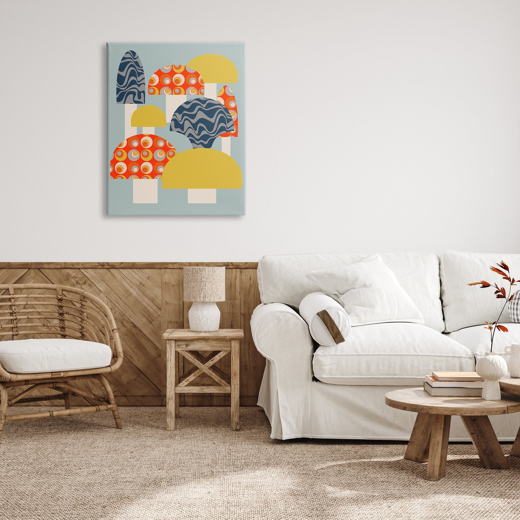 Stupell Industries Fun Patterned Mushrooms Botanical & Floral Painting Gallery Wrapped Canvas Art Print Wall Art, 30 x 40