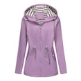 thumbnail image 5 of Womens Windbreaker Jacket Waterproof Hooded Plus Size Long Sleeve Solid Color Zip Up Casual Rain Jacket Outdoor Sport Raincoat with Pockets, 5 of 10