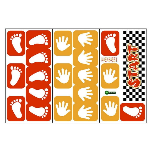 3 pegatinas de suelo para niños, calcomanías de huellas para guardería