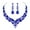 Royal Blue, variant on 1 Set Wedding Earrings Extension Chain Faux Crystal Rhinestone Inlaid Dress Up Glitter Dinner Women Jewelry Necklace Female Gift,Platinum