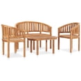 thumbnail image 3 of vidaXL 4 Piece Banana Patio Lounge Set Solid Teak Wood, 3 of 7