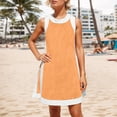 thumbnail image 5 of Women's Sleeveless V Neck Color Block 2 Piece Set Tunic Dress Top with Shorts Summer Beach Outfit with Pockets, 5 of 5