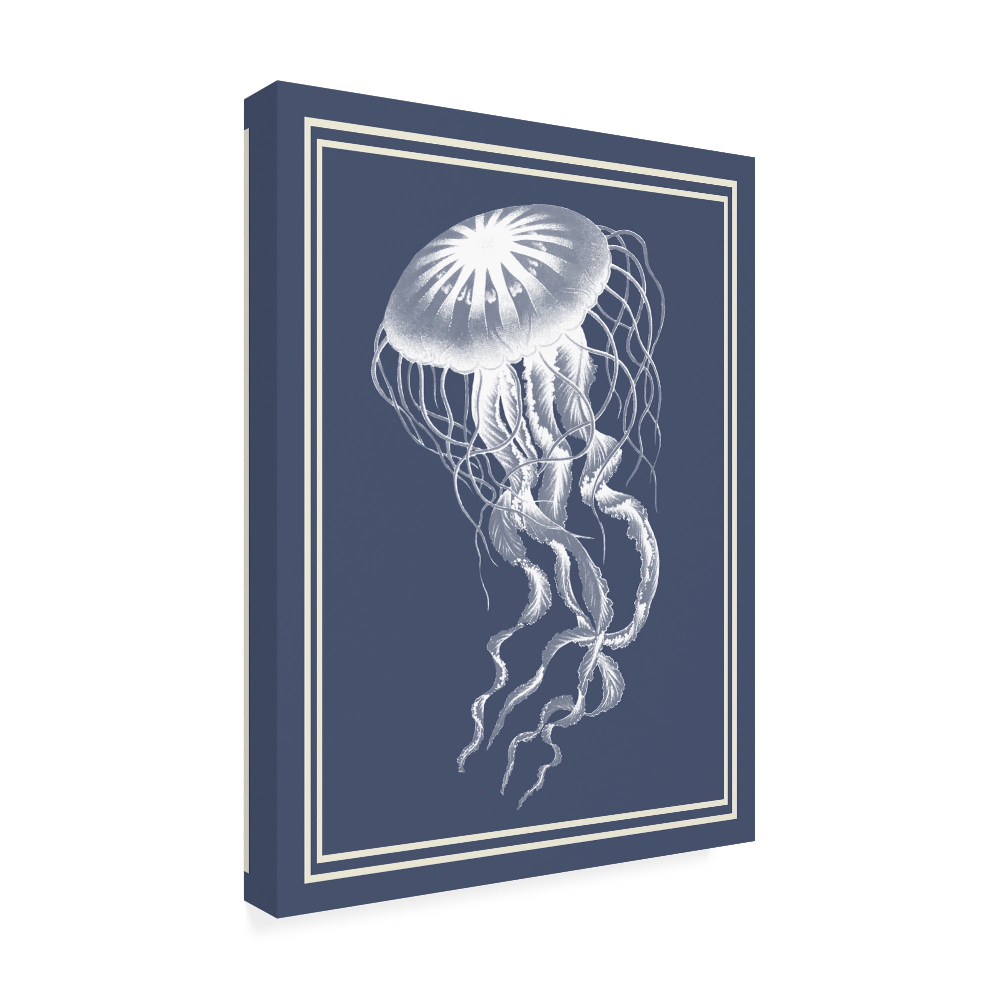 Trademark Fine Art 'Mixed Nautical White On Indigo Blue E' Canvas Art by Fab Funky