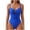 Blue-one piece swimsuit women, variant on Womens One Piece Swimsuit Tummy Control Metal Piece V Wire Bathing Suit Ruched Corset Cheeky Swimsuits Beach Pool Black XL(XL)
