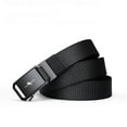 thumbnail image 4 of Men Business Casual Luxury Brand Simple Wild Style Automatic Buckle Waistband Weave Waist Band Canvas Strap Nylon Braided Belt KHAKI, 4 of 8