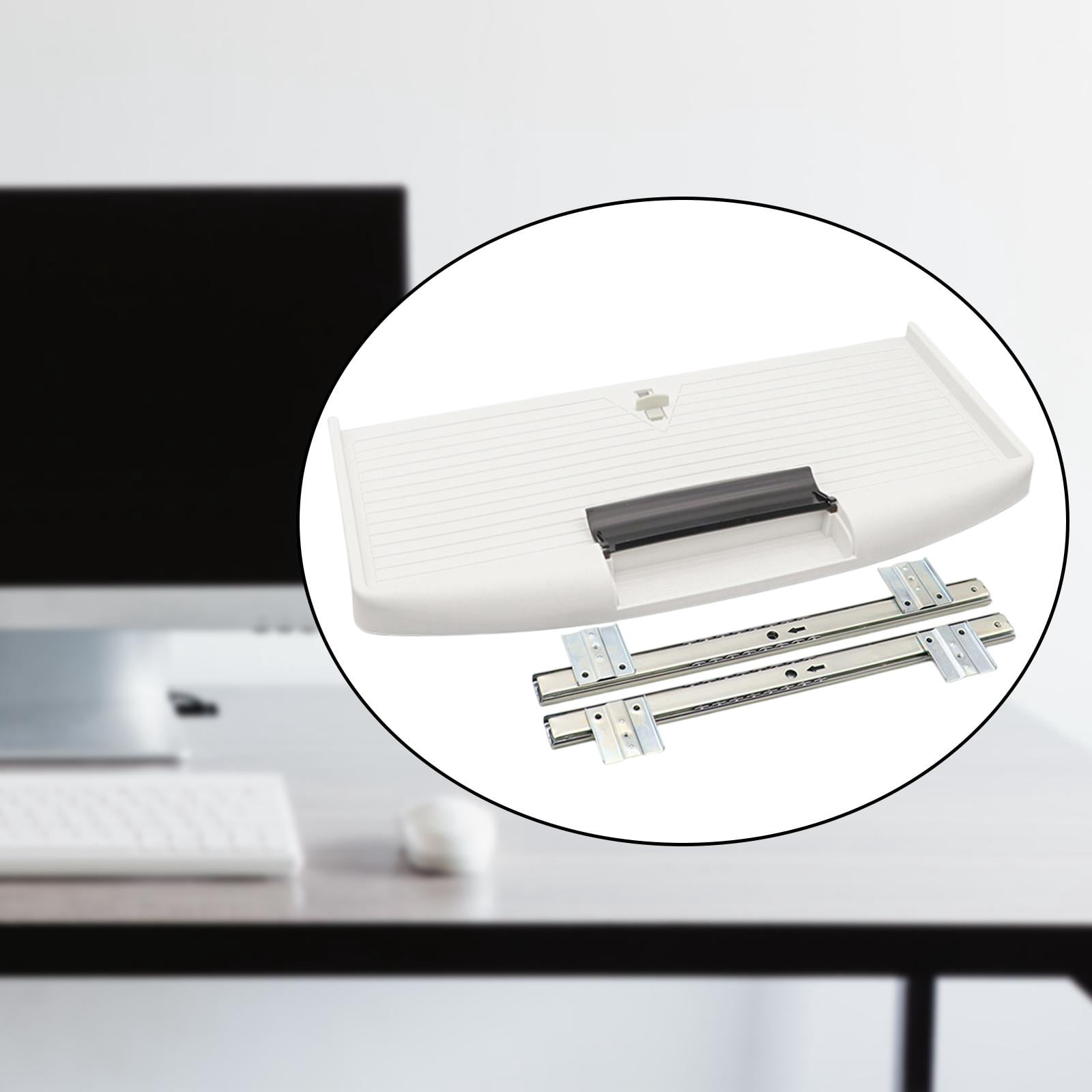 figatia under Table Computer Keyboard Drawer Replacement Saving Space Accessory Easily Install with Screws 54.7x27cm Slide Out White 27mm W Rail