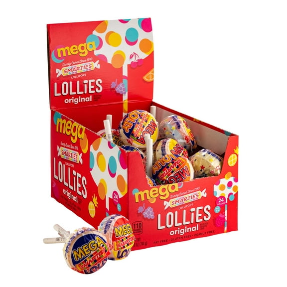 Smarties Mega Double Lollies, 26 Oz, 24 Count, Box Allergen Free