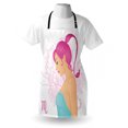 thumbnail image 3 of Zodiac Scorpio Apron Illustration of a Scorpio Sign as a Young Woman in a Blue Dress, Unisex Kitchen Bib Apron with Adjustable Neck for Cooking Baking Gardening, Pink Turquoise Beige, by Ambesonne, 3 of 3