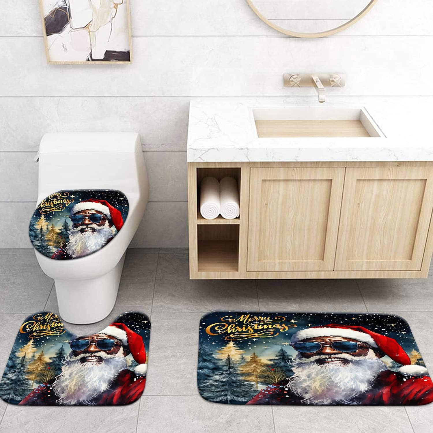 4 Pcs Colorful Gaming Shower Curtain Set for Boys Bathroom Decor Watercolor Gamepad Controller Bath Curtain with Anti-Slip Mat Kids Graffiti Game Shower 70.8x70.8in
