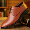thumbnail image 3 of Zapatos formales de cuero para hombre, de negocios, de otoño, con suela suave, transpirables, informales, estilo británico, coreano, con cordones, negros, para conducir, 3 of 6