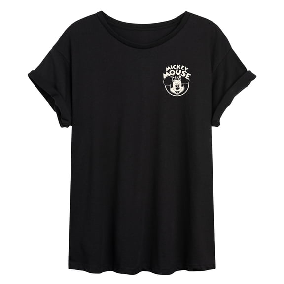 Disney - Mickey Mouse Club Logo - Juniors Oversized Graphic T-Shirt