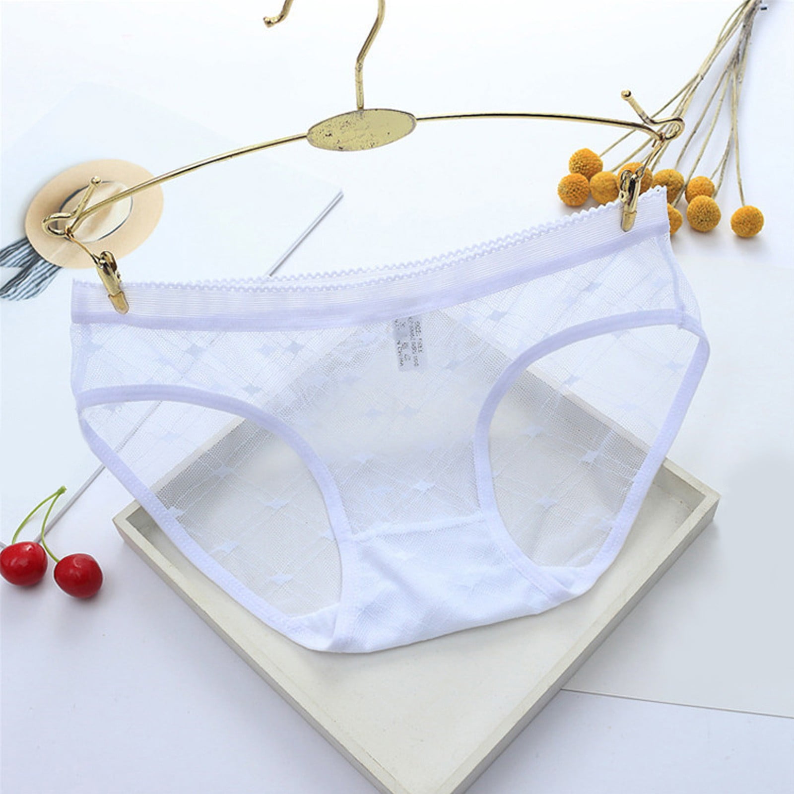 CBGELRT Women's Panties Lace Soft Lingerie Mesh Cotton Underwear  Transparent Female Panty Hollow Thin Underwear Women 