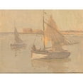 thumbnail image 2 of Frank Edwin Scott 14x12 Black Ornate Wood Framed Double Matted Museum Art Print Titled: Honfleur Fishing Boats No. 1, 2 of 5