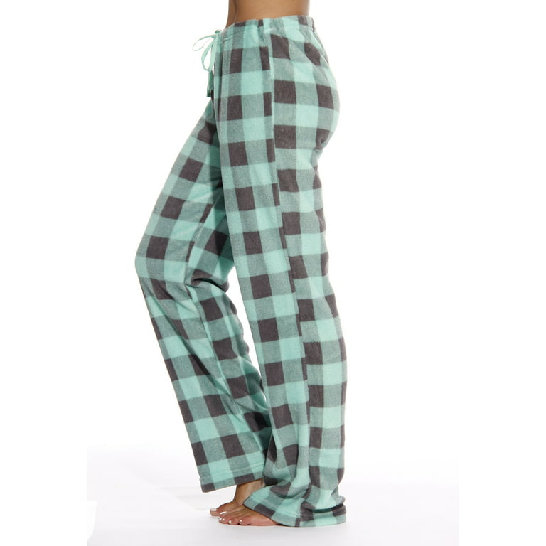 DEVOPS 2 Pack Women's Buffalo Plaid Plush Fleece Pajama Pants