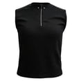 thumbnail image 4 of Nmnitkp Tank Tops Men Half-Zip Sleeveless Tank Tops, Loose Fit Crew Neck Breathable Solid Color Shirts for Summer Casual, Workout & Streetwear Wear Black,4XL, 4 of 6