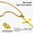 thumbnail image 5 of Cross Necklace for Men, Silver Gold Stainless Steel Plain Cross Pendant Necklace for Men Box Chain 18-26 Inch, 5 of 7