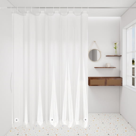 Clear Shower Curtain Liner - 72x72 Odorless Plastic Washable Long Bathroom Curtain - Premium PEVA Waterproof Bath Shower Liner, Rust-Proof Bathroom Essentials