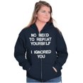 thumbnail image 3 of Funny I Ignored You Sarcastic Joke Unisex Fleece Graphic Zip Up Hoodie Brisco Brands 3X, 3 of 5