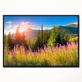 thumbnail image 2 of Designart - Montagnes avec Fleurs Roses - Impression sur Toile Encadrée Florale, 2 of 4