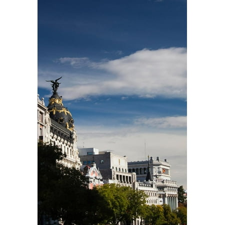 Low angle view of buildings along a street, Calle De Alcala, Centro, Madrid, Spain Print Wall (Best Streets In Madrid)