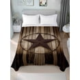 thumbnail image 2 of Queen Size Flat Sheet Only, Western Star Retro Soft Brushed Microfiber Bed Sheets, Vintage Brown Wood Barn Hotel Quality Breathable Bedding Top Sheet, Easy Care, 90"x102", 2 of 9