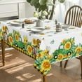 thumbnail image 4 of Summer Spring Tablecloth 60x104 Inch Rectangular, Truck Watercolor Sunflower Table Cover for Party Picnic Dinner Decor, 4 of 6