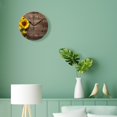 thumbnail image 4 of 12 Inch Wall Clock Battery Operated Silent Clock Decorative for Office, Kitchen, Outdoor, Living Room，Bouquet of Sunflowers on A Dark Wooden Beautiful Art, 4 of 5