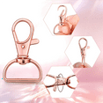 thumbnail image 3 of 140Pcs Swivel Clasps Lanyard Snap Hooks Keychain Clip Hook Lobster Claw Clasp Metal Hook Clasp with D Rings Rose Gold, 3 of 6