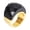 Gold Black, variant on Unisex Stainless Steel Crystal Zirconia Engagement Rings Green CZ Stone Silver Size 7