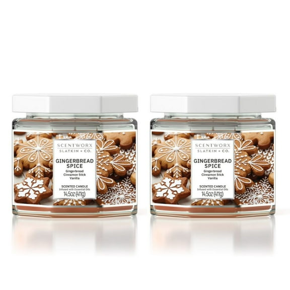 ScentWorx Gingerbread Spice Set of Two 3-Wick Candles