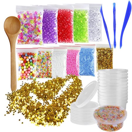 MarvelPet Colorful Styrofoam Foam Balls Slime Tool Fruit Slice For Slime Making Art DIY