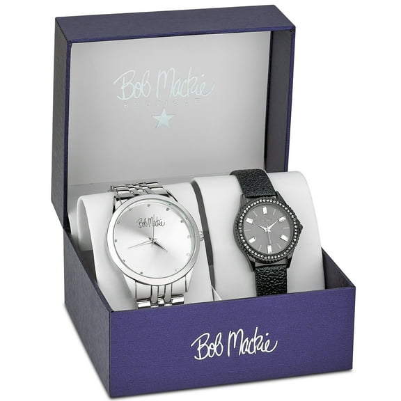 Bob Mackie Men's and Women's 2 Piece Watch Set BMS4011SS