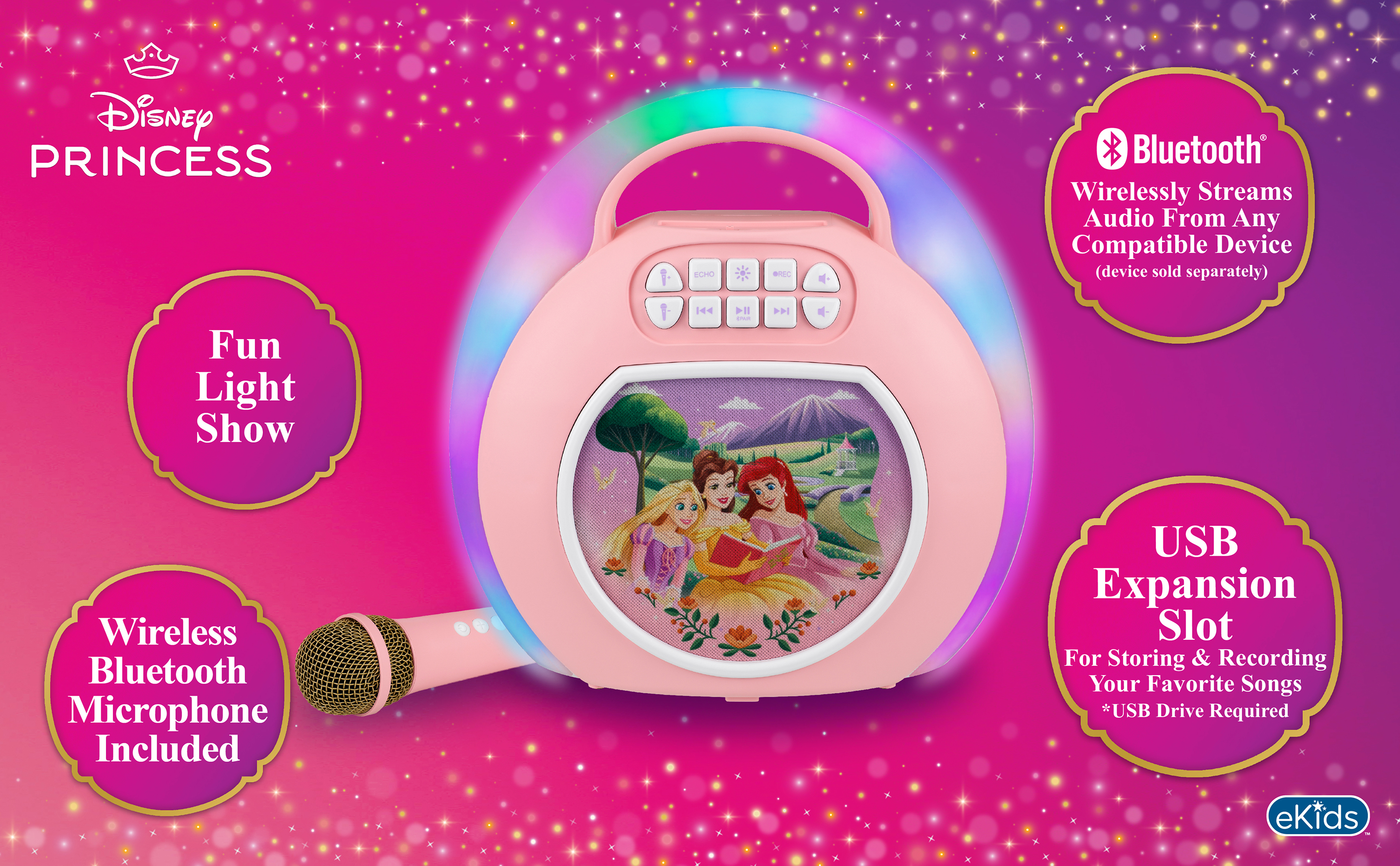 eKids Disney Princess Karaoke Machine for Kids photo 3