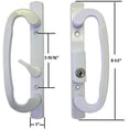 thumbnail image 2 of Sliding Glass Patio Door Handle Set, Mortise Type, Keyed, White, 3-15/16" Screw Holes | White Sliding Door Handle Set Mortise Style, Non-Handed, Keyed（Offset Position, 2 of 4