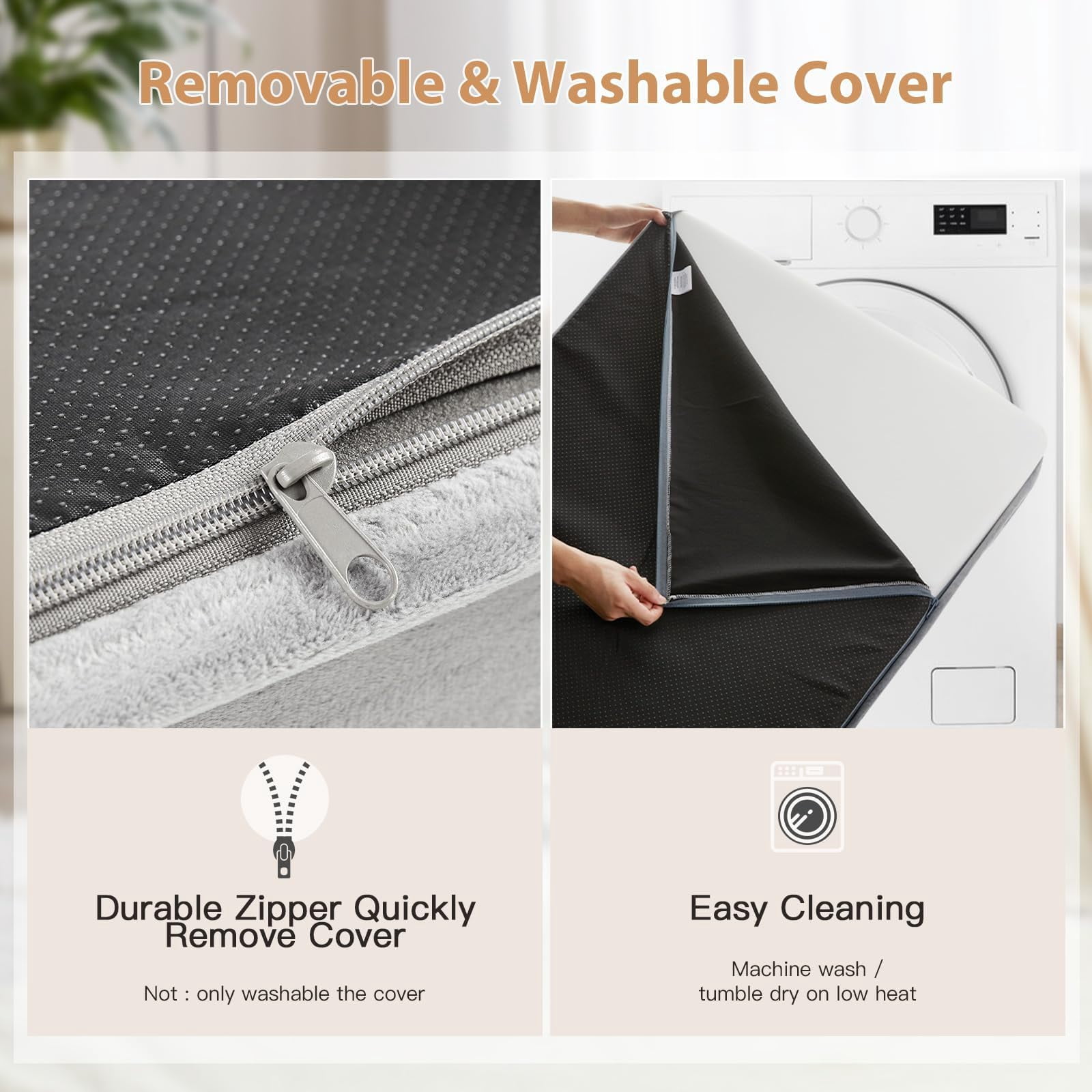 Waterproof Extra Large Dogs Bed With Removable Washable Cover  Multi-needle Quilting Xl Crate For Sized Dog Light Grey