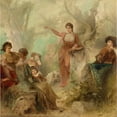 thumbnail image 3 of Raimund Ritter von Wichera 15x15 Black Modern Framed Museum Art Print Titled - Musical Entertainment (1892), 3 of 5