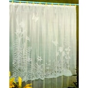 Shower Curtain 70x72 Inches , Vinyl with 12 White Hooks, Clear, Garden and Butterflies Pattern