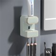 thumbnail image 1 of Electric Toothpaste Dispenser Wall Mounted Toothbrush Holder Automatic Toothpaste Squeezer With 3 Toothbrush Slots For Bathroom, 1 of 7