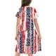 thumbnail image 4 of Odeerbi Niñas Día de La Independencia Vestido de Línea A Verano Patriótico Cuello Redondo Manga Corta Vestido Casual, 4 of 9