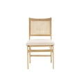 thumbnail image 3 of Riviera Rattan Back Folding Chair with Upholstered Seat, Natural, 3 of 24