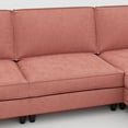 thumbnail image 4 of Miekor Furniture 141.5" Large Size 6 Seater Sofa Couch, U-Shaped Sofas with Movable Ottoman, Arm with Pockets,Modern Fabric Couches for Living Room, Apartment, Office MK6532, 4 of 10