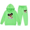 thumbnail image 3 of WOYY Tween Girls Sweatsuits Cartoon Figure Print Hoodie Jogger Pants Set, Sizes 12-13, 3 of 3