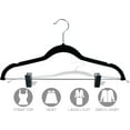 thumbnail image 3 of INTERNATIONAL HANGER Slim Black Flocked Non-Slip Combo Hanger for Tops or Bottoms, 100 Pack, 3 of 3