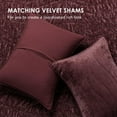 thumbnail image 6 of EVERGRACE Luxury Velvet Quilt King Size, Ultra Soft Wave Crushed Velvet Bedding Set, Lightweight Quilted Comforter Set for All Season, Oversized Bedspread Coverlet with 2 Shams, Burgundy, 6 of 8
