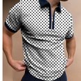 thumbnail image 1 of Plaid Polo camisa de los hombres Casual de talla grande manga corta Top foto Color S Eccomum PLS-11 Blanco L, 1 of 3